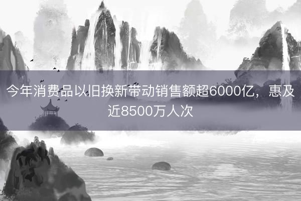 今年消费品以旧换新带动销售额超6000亿，惠及近8500万人次