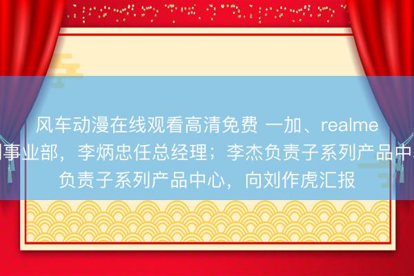 风车动漫在线观看高清免费 一加、realme合并：成立子系列事业部，李炳忠任总经理；李杰负责子系列产品中心，向刘作虎汇报