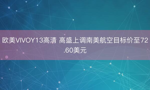 欧美VIVOY13高清 高盛上调南美航空目标价至72.60美元