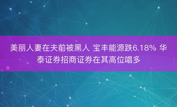 美丽人妻在夫前被黑人 宝丰能源跌6.18% 华泰证券招商证券在其高位唱多