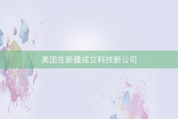 美团在新疆成立科技新公司