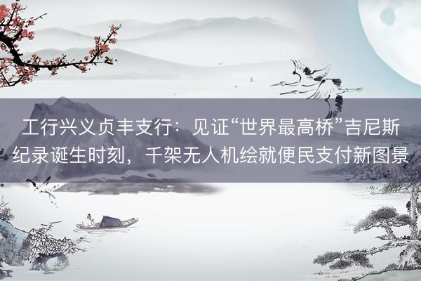 工行兴义贞丰支行：见证“世界最高桥”吉尼斯纪录诞生时刻，千架无人机绘就便民支付新图景