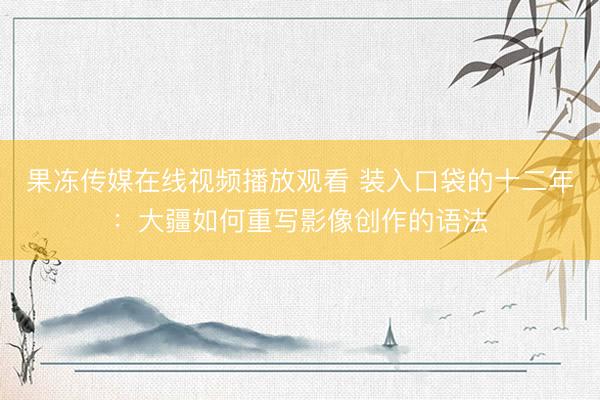 果冻传媒在线视频播放观看 装入口袋的十二年：大疆如何重写影像创作的语法