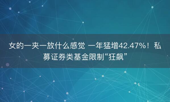 女的一夹一放什么感觉 一年猛增42.47%!私募证券类基金限制“狂飙”