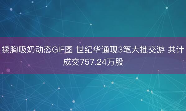 揉胸吸奶动态GIF图 世纪华通现3笔大批交游 共计成交757.24万股