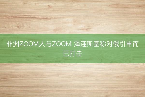 非洲ZOOM人与ZOOM 泽连斯基称对俄引申而已打击