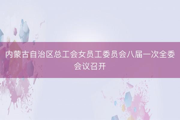 内蒙古自治区总工会女员工委员会八届一次全委会议召开